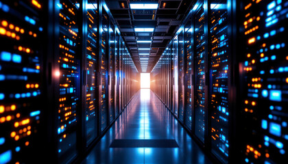 Fototapeta premium Modern Data Center Server Room Technology Infrastructure