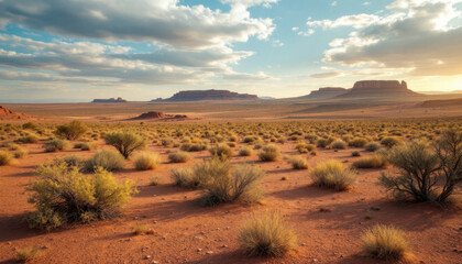 Fototapeta premium Stunning Desert Landscape Sunset Panorama Arizona Scenery
