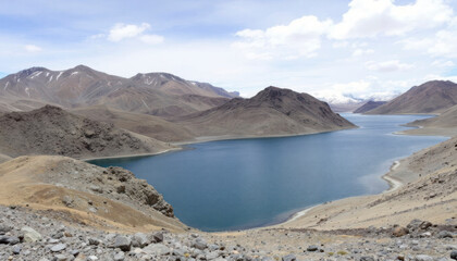 Serene Mountain Lake Landscape Stunning Nature Photography