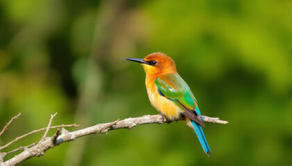 Fototapeta premium Stunning Chestnut-headed Bee-eater Bird on Branch