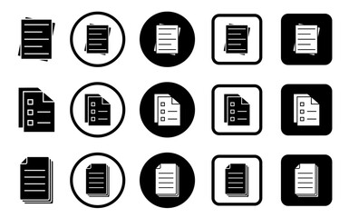 Document icon set vector. matching file icon. paper document icons set. File symbol. vector illustration