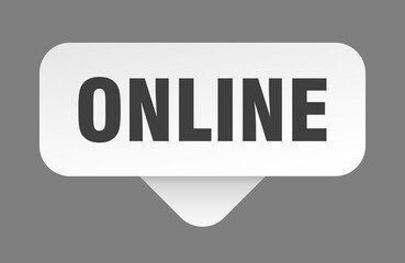 online sticker. online sign isolated on gray background