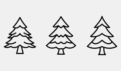 Fototapeta premium pine tree outline or line icon design bundle.