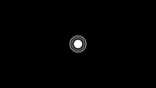 Animation of a circular pulsating signal, as if it were a locator on a map, or the graphic representation of a planet. Seamless loop. Science, sci-fi, technology, minimalist concepts.