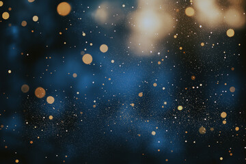 A blurry image of a starry night sky with a blue background. Generative Ai.