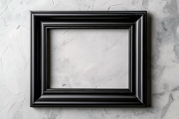 A black framed picture with a white background. Generative Ai.