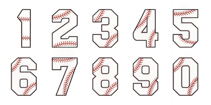 Baseball Jersey Numbers 0 9 Sports Graphic Design Elements