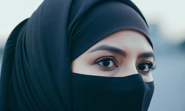 Close-up Portrait of a Woman in a Niqab