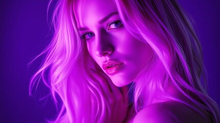 Fototapeta premium A portrait of a beautiful white blonde woman