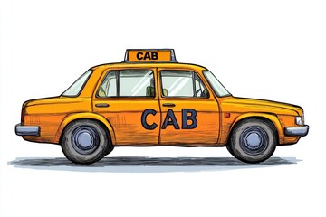 Taxi isolated on white background. Taxi icon. Cab isolated on white. Cab icon. Cab Car. Taxi Car Isolated element on white for Designers. Isolated Taxi Design Element. Cab Car Isolated on white.	