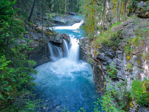 waterfall in the mountains