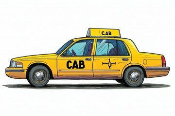 Obraz premium Taxi isolated on white background. Taxi icon. Cab isolated on white. Cab icon. Cab Car. Taxi Car Isolated element on white for Designers. Isolated Taxi Design Element. Cab Car Isolated on white. 