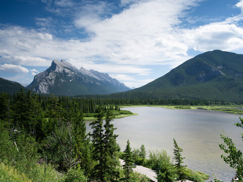 lake and mountains