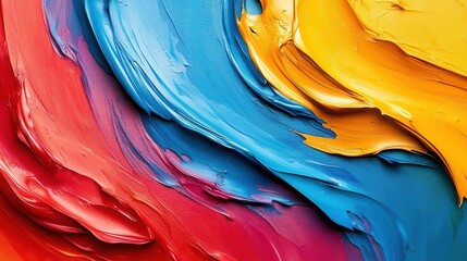 Bold color contrast art, close-up of vibrant colors contrasting sharply, dynamic abstract design