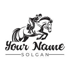 Illustration of a galloping horse long jumping, 