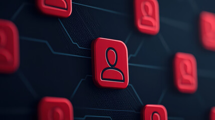 Obraz premium Digital icons representing user profiles on network