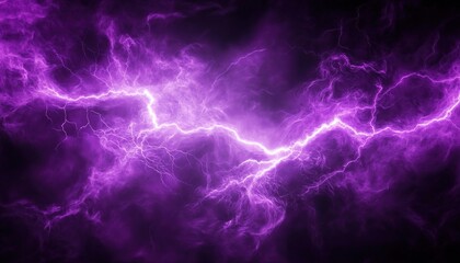Purple energy background, with swirling smoke and lightning, against a dark purple backdrop