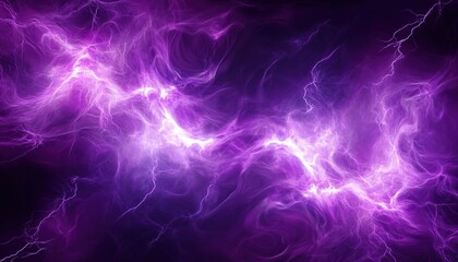 Purple energy background, with swirling smoke and lightning, against a dark purple backdrop