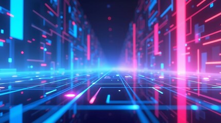 A glowing abstract background with bright, high-contrast neon colors