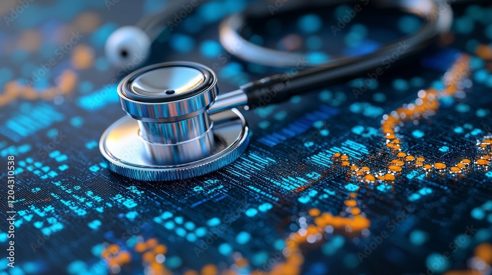 Wall mural using ai and medical technology to advance global healthcare, integrate data science for better pati