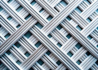 Fototapeta premium Abstract macro image: crisp white stripes of rectangular shapes create a striking geometric pattern in high resolution.