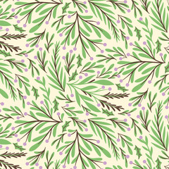 Naklejka premium Spring foliage seamless pattern, vector illustration. 