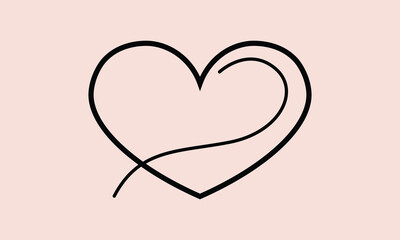 Minimal line heart background
