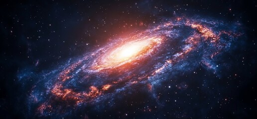 Obraz premium Spiral galaxy cosmic art, space background