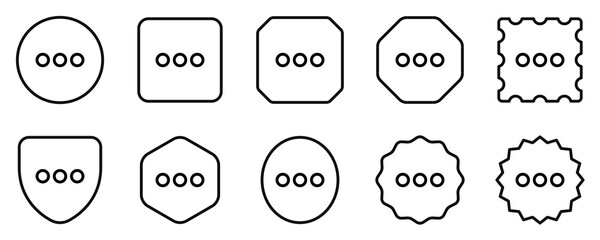 Vector horizontal ellipsis menu icon. Black, white background. Perfect for app and web interfaces, infographics, presentations, marketing, etc.