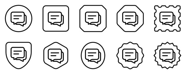Vector messages, conversation, group chat icon. Black, white background. Perfect for app and web interfaces, infographics, presentations, marketing, etc.