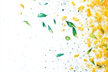 Vibrant Corn Kernels on Pristine White Background: A Culinary Delight from the Heart of Agriculture