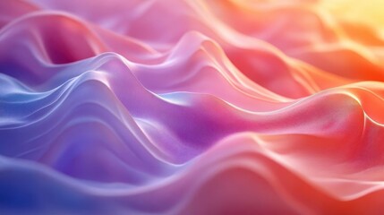 Obraz premium Gradient wave design, close-up of flowing gradient colors, soft lighting and smooth transitions