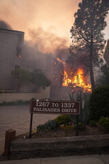 Apartment complex burning to the ground in the Palisades fire