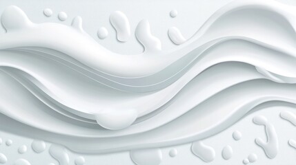 Obraz premium Milk splashes. Natural dairy product, yogurt or cream splash with flying drops. Realistic Vector illustration