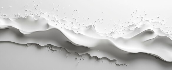 Milk wave border, Milk splash on white background.