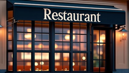 Fototapeta premium Charming Restaurant View Through the Windows