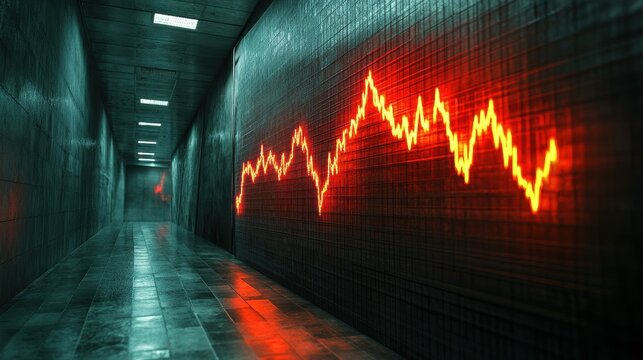 Gloomy Stock Market Trend in a Dark Corridor