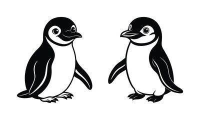 Elegant Chinstrap Penguin vector Design bundle.