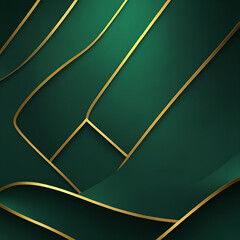 Elegant green textured background with golden lines for sophisticated design concept