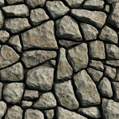 Obraz premium Textured stone wall background with uneven rocks for architectural and design concept