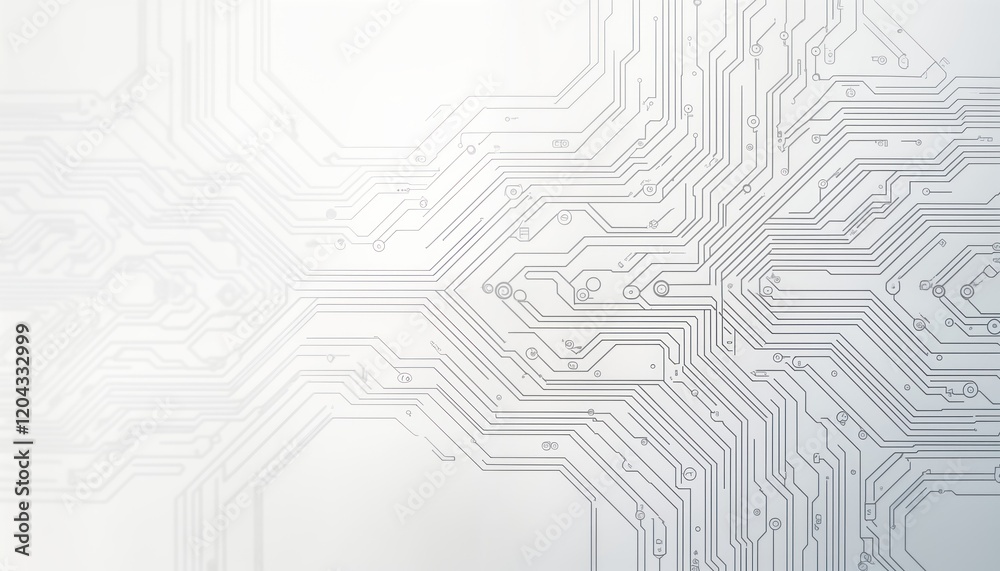 Aufkleber abstract intricate grey circuit pattern on white background. futuristic design suggests advanced dig