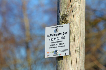 Wegweiser an der velmerstot