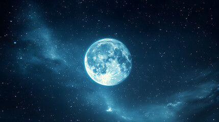 Obraz premium A vibrant aurora dancing over the surface of a faraway moon, with stars sparkling above, during a serene cosmic night