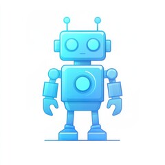 Fototapeta premium Minimalist Robot with Soft Blue Gradient Glow