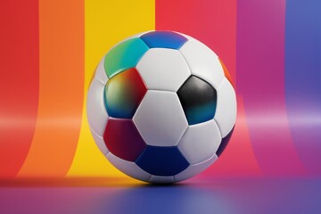 Naklejka premium araffe ball on a colorful background with a rainbow stripe
