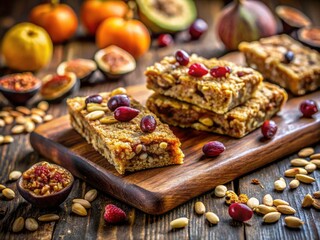 Healthy homemade granola bars packed with figs, oats, nuts, cranberries, and seeds â€“ a delicious energy snack.