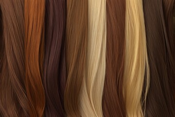 Naklejka premium a close up of a bunch of different colored hair