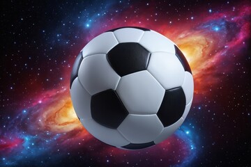 Naklejka premium araffe soccer ball in the middle of a galaxy with stars