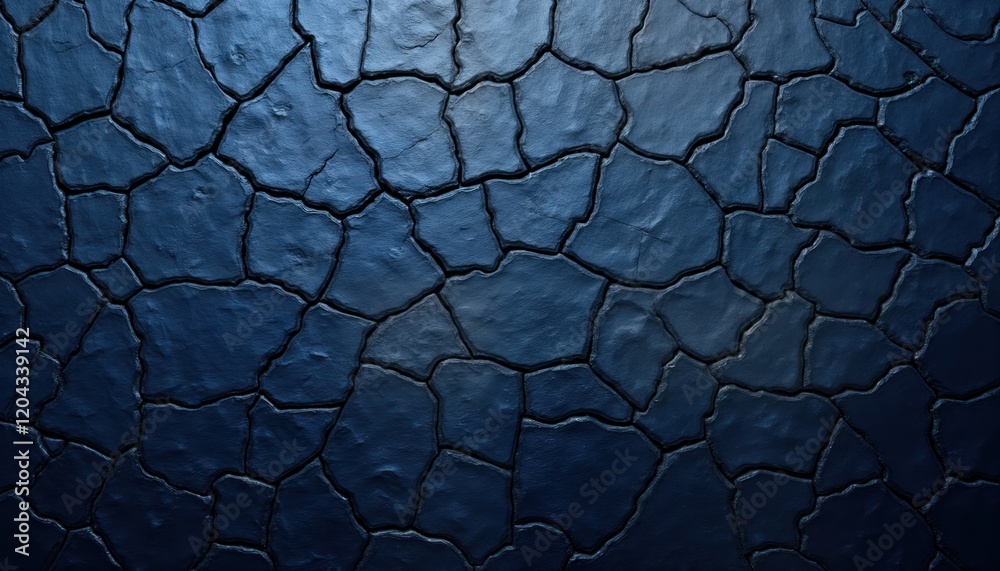 Aufkleber Dark blue stone texture background with rough cracked pattern. Image shows detailed surface design. Suitable for website backdrop modern design concepts. Abstract pattern for design. Great for