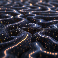 Futuristic Neural Network with Neon Effects